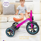 KRIDDO Kids Tricycle, 12 Inch Puncture Free Rubber Wheel w Front Light, Adjustable Seat Height, Gift for 2-5 Year Olds, Pink