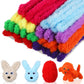 Sonwyoung 24 Pcs 39.37 Inches Jumbo Pipe Cleaners Bulk Coral Fleece Fur Thick Pipe Cleaners Chenille Stems Craft Supplies Valent