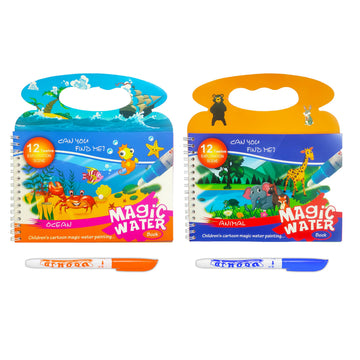 VGRASSP Magic Water Coloring Book Toy for Kids  Reusable Quick Dry Doodle Book  Birthday Return Gift for Boys and Girls  Colo