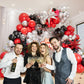 Bonropin 161Pcs Red And Black Balloon Arch Kit With Explosion Star Balloons, 5/10/12/18In Red Black And Metallic Silver Balloons