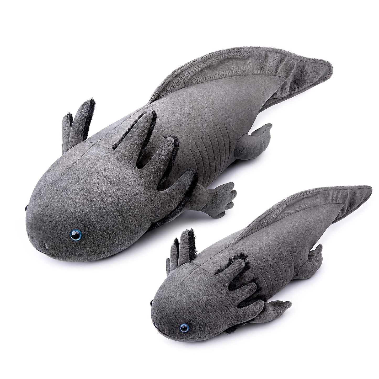 Zhongxin Large 30' Grey Axolotl Plush - Weighted, Realistic Stuffed Animal, Cute Ambystoma Gift For Kids