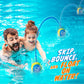 Billeeit 5Pcs Water Skipping Balls for Pool Play, Rainbow Color Splash Water Bouncing Balls with Portable Mesh Bag, Fun Beach To