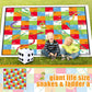Realspring 9.8 Ft Giant Snakes And Ladders Game Playing Mat With 6 Nails 14 Inch Inflatable Dice And Storage Bag Floor Snake And