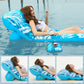 Jasonwell Inflatable Pool Float Adult - Large Blue Vinyl Lounger with Adjustable Backrest & Cup Holders, Model CPLF-190D