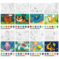 8 Packs Predrawn Canvas for Painting Kids Paint Canvas for Kids, 48 Paints, 8 Brushes 2 Easels, 8 6x8 Printed Canvas for Girls B
