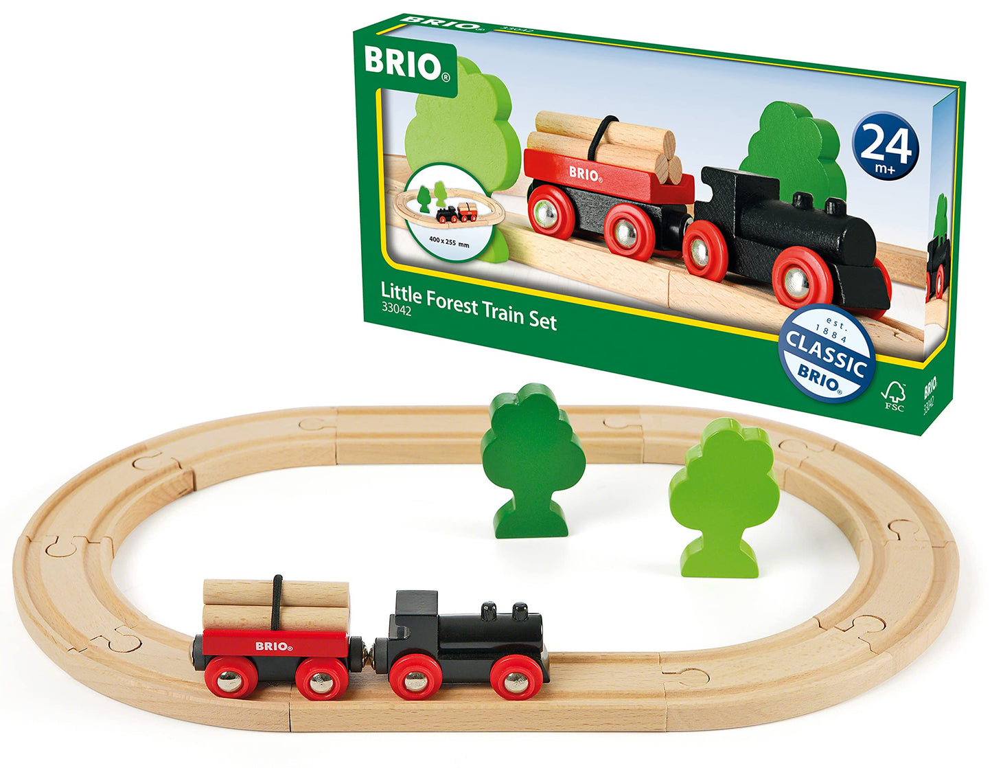 BRIO World - 33042 Little Forest Train Set - enhanced 18-Piece Wooden Toy Train Set with Track and Accessories | Perfect for Kids Ages 3 and Up | FSC Certified for Sustainability