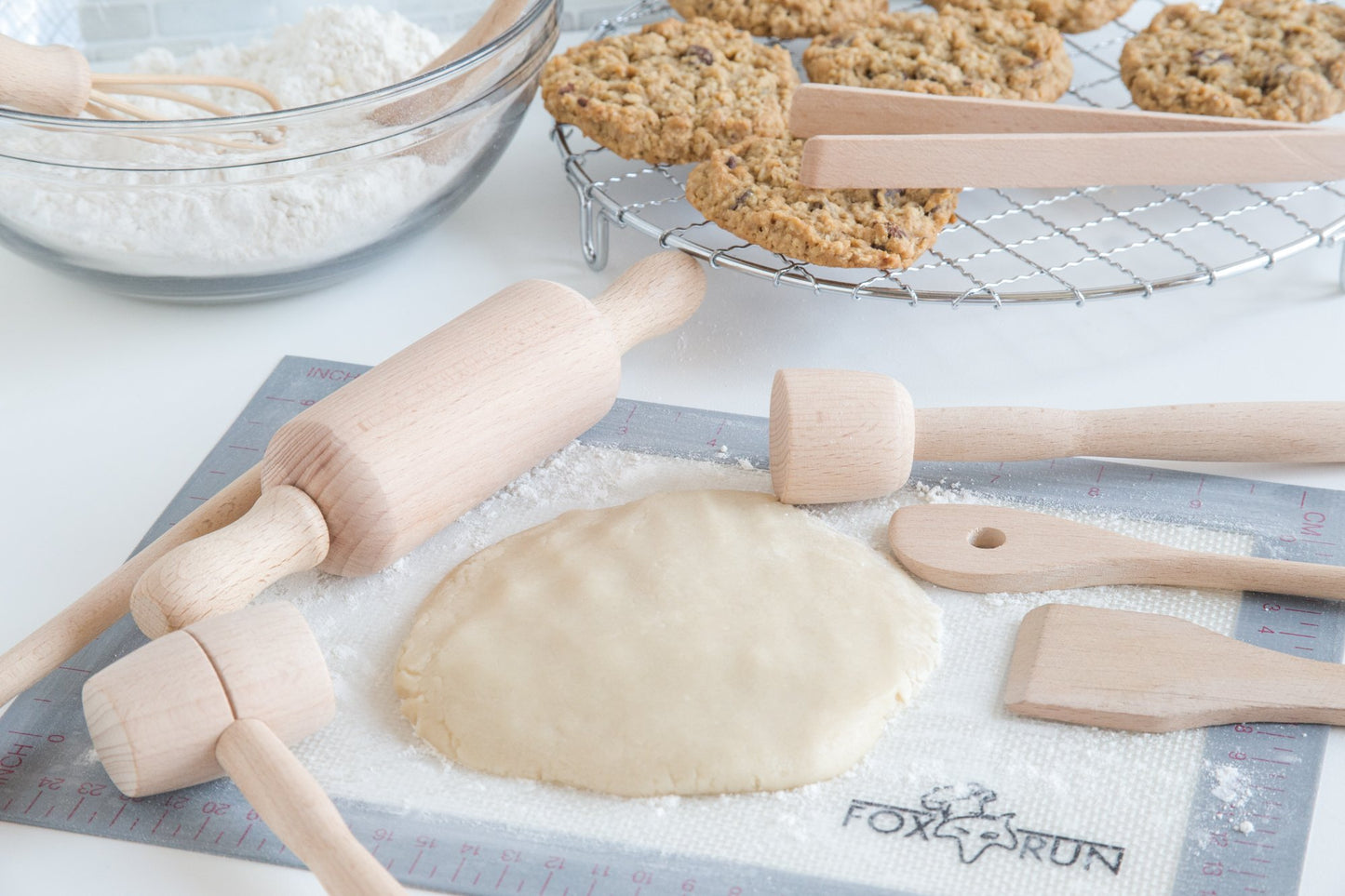 Fox Run Junior Cooking/Baking Tools Set, 8 x 3.25 x 3 inches, Brown