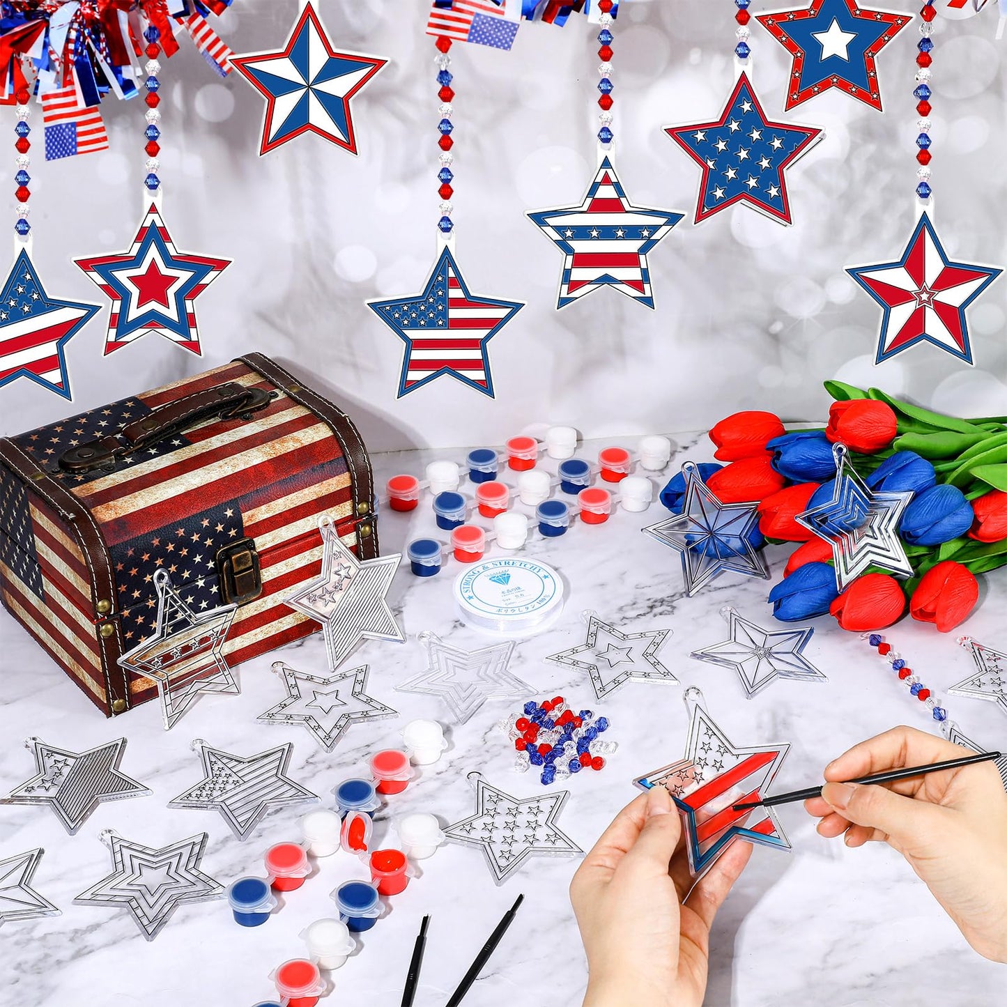 WinnerWhy 30 Sets Suncatchers Window Art Kits, DIY Sun Catchers Bulk Crafts Paint Your Own Window Ornaments for Boys Girls Class