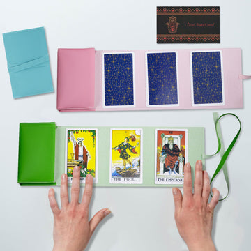 Knana 3Pcs Tarot Card Holder Leather Tarot Card Bags Tarot Card Pouches Tarot Accessories For Tarot Cards And Oracle Decks (Pink,Green,Blue)