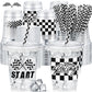 Foldtier 50 Pcs Plastic Cups For Kids 12 Oz Disposable Cups With Straws And Lids Clear Cup Birthday Party Supplies For Kids Birt