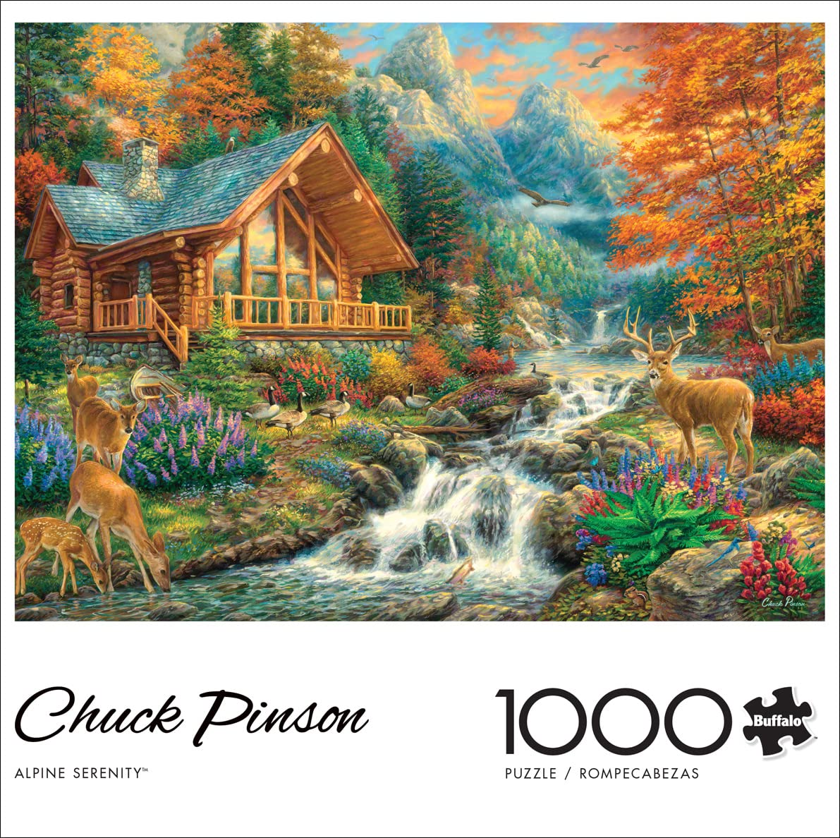 Buffalo Games Alpine Serenity 1000 Piece Jigsaw Puzzle, Large Multicolor Cardboard with Hidden Images, Model 12311