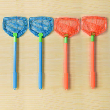 Coopay 4 Pieces Kids Fishing Net Catching Bug Nets Fish Butterfly Nets Beach Toys For Kids Outdoor Playing (Blue, Orange)