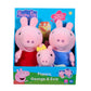Peppa Pig Plush 3 Piece Set - Peppa, George & Baby Evie - Super Soft Classic Plush Toy 18 Months +