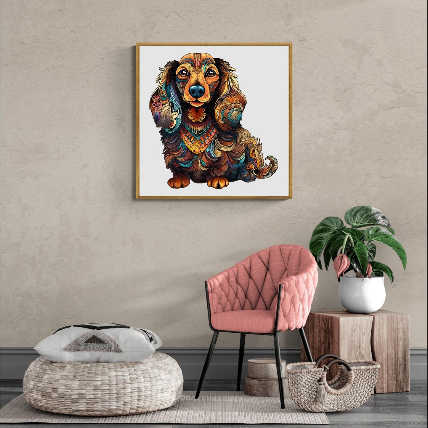 Wooden Puzzles For Adults, Wooden Adult Puzzles, Long-Hairs Dachshund Dog Puzzles For Puzzle Lover, Family Puzzle Games (M-10.4 * 11In 190 Pcs)