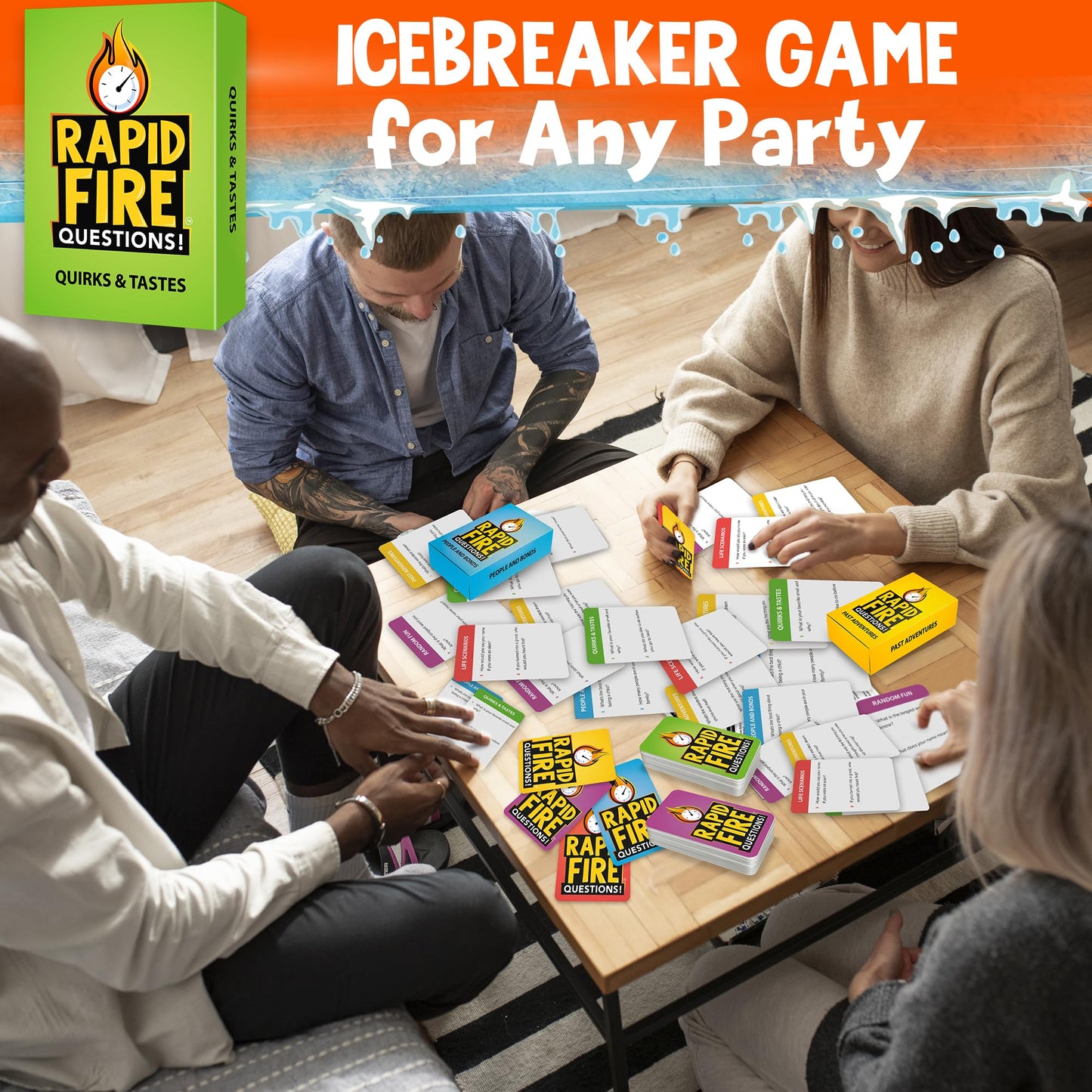 Quokka Icebreaker Cards With 500+ Questions - Adults Kids Family Conversation Cards Game - Break The Ice Family Game For Kids 8-12 - Perfect For Family Or Adults Game Night I Premium Version