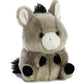 Aurora® Round Rolly Pet™ Bray Donkey™ Stuffed Animal - Adorable Companions - On-The-Go Fun - Gray 5 Inches