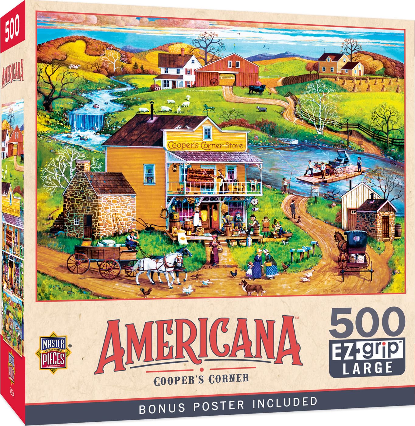 Masterpieces 500 Piece Ez Grip Jigsaw Puzzle For Adults, Family, Or Youth - Cooper'S Corner - 19.25''X26.75''