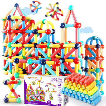 Kipa Gaming Magplay Roundel | 36-Piece Magnetic Sticks And Blocks Building Set - Educational Stem Toy For Toddlers (3+ Years) - 