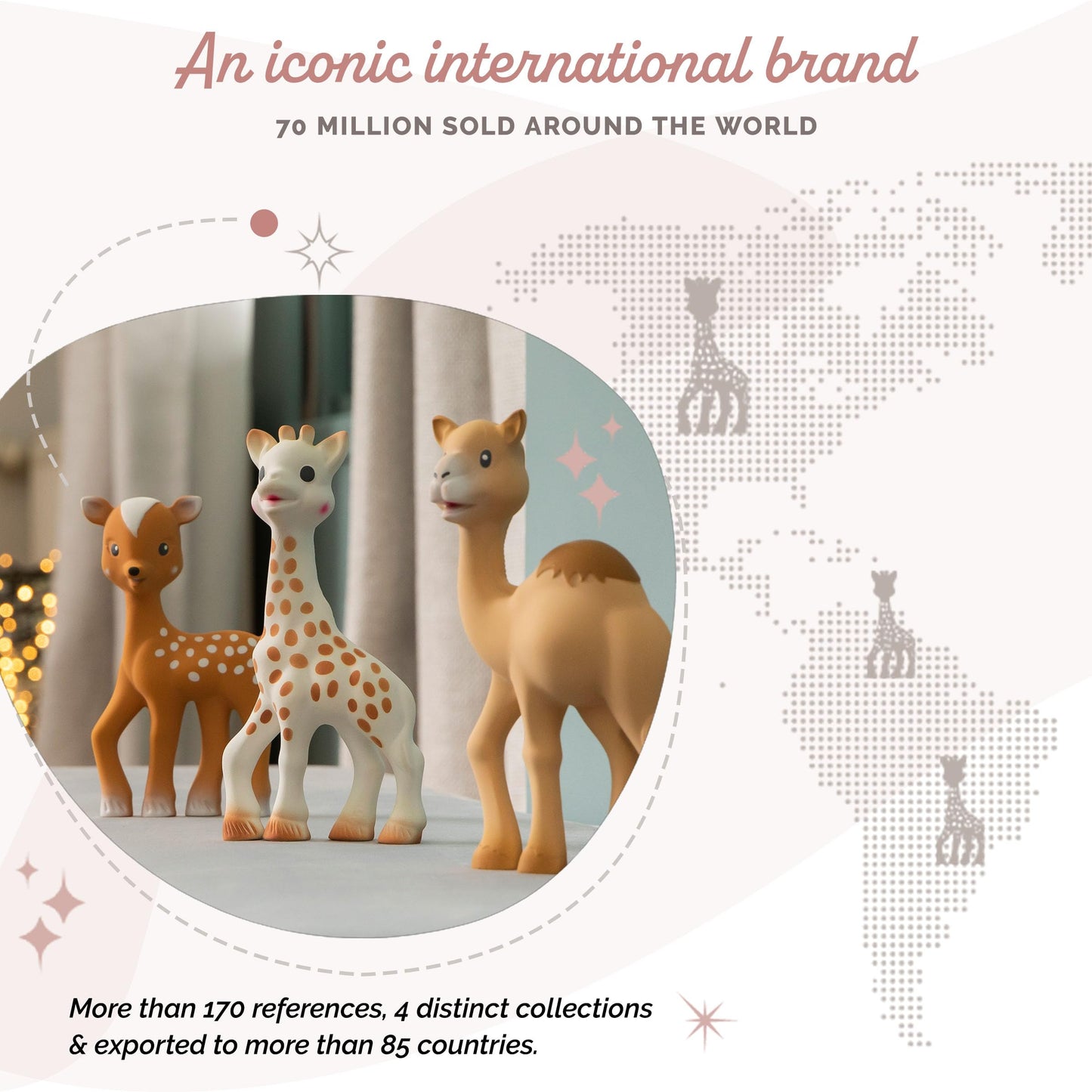 Sophie la girafe Fanfan The Fawn Teether - Natural Rubber, Designed for Teething Babies, Easy to Clean, Model 616341