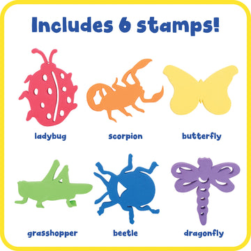 READY 2 LEARN Giant Stampers - Insects - Set 1 - Set of 6 - Easy to Hold Foam Stamps for Kids - Arts and Crafts Stamps for Displ