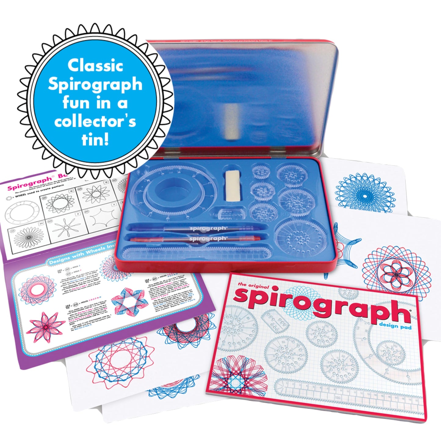 Spirograph Design Set Collectors Tin - Arts and Crafts, Kids Toys, Art Supplies, Craft Supplies, Drawing Kit, Spiral Art, Classi
