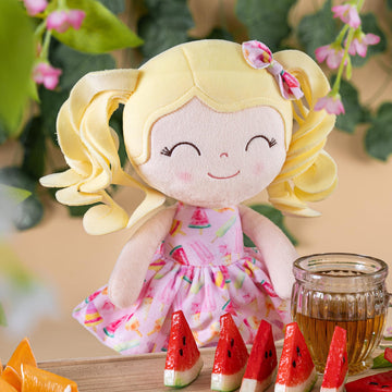 Gloveleya Doll Baby Dolls Soft Rag Doll Baby Girl Gifts Curly Spring Girl - Yellow Hair Ice Cream 12Inches