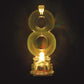 Unique Number 8 Flashing Holder & Candles, 3, Multicolor