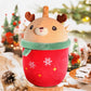 MMguai 14 inch Cute Christmas Deer with Green Scarf,Boba Bubble Tea Plush Soft Pillow Plushies,Large Deer Milk Tea Stuffed Anima