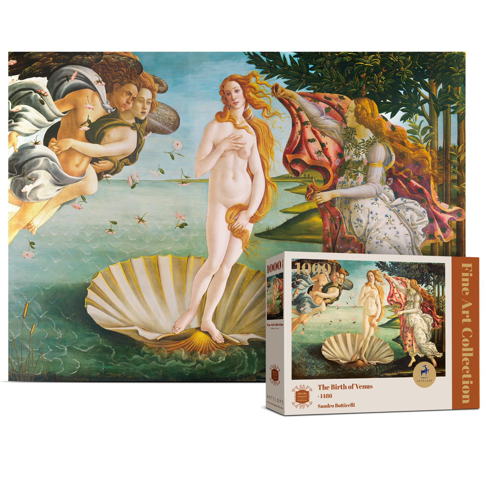 Antelope - 1000 Piece Puzzle For Adults, Birth Of Venus Jigsaw Puzzles 1000 Pieces, Sandro Botticelli Officially Licensed, High 