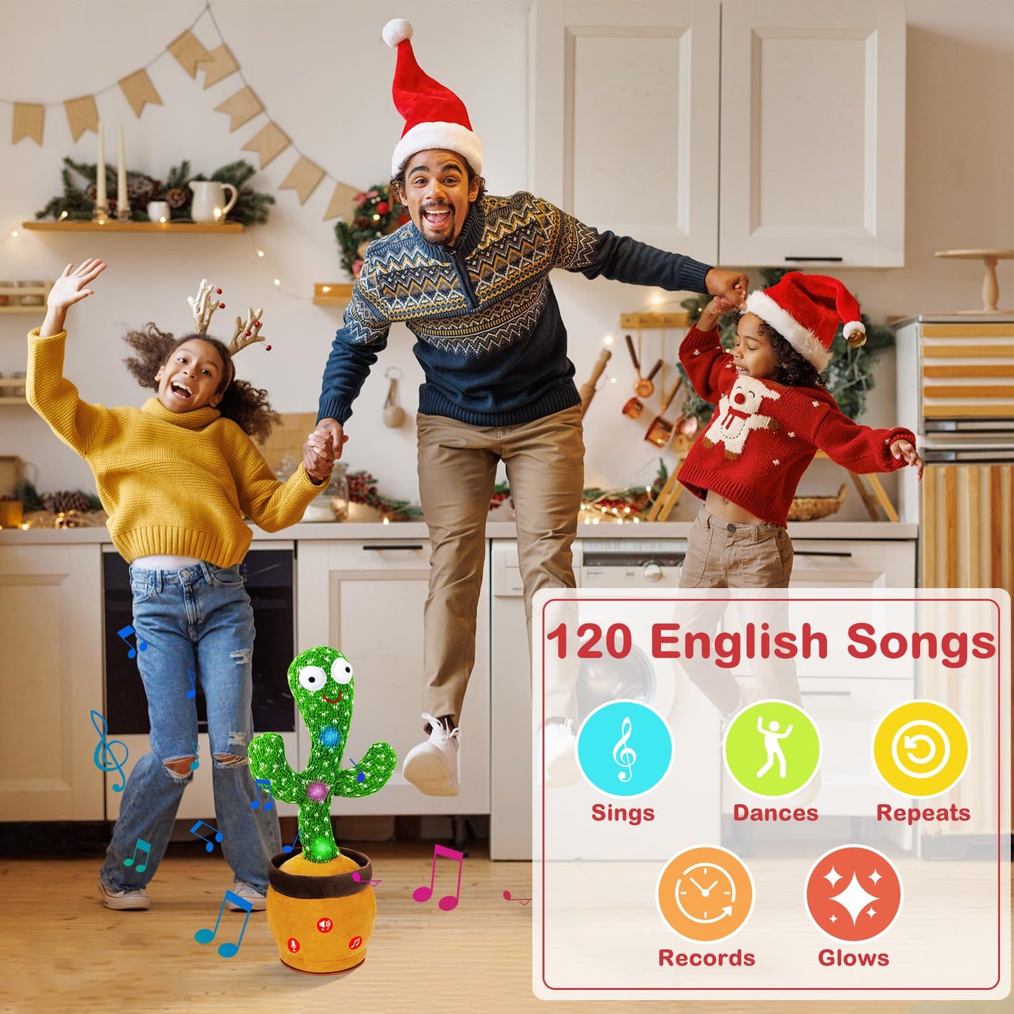 Ayeboovi Dancing Talking Cactus Baby Toy For Boys And Girls, Adjust Volume Singing Mimicking Cactus Toy Recording Repeating What You Say, Funny Cactus Toy With 120 Songs
