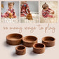 KOOKAROO Wooden Stacking Bowls - Montessori Nesting Toy for Sensory Play & Fine Motor Skills  Natural Acacia Wood