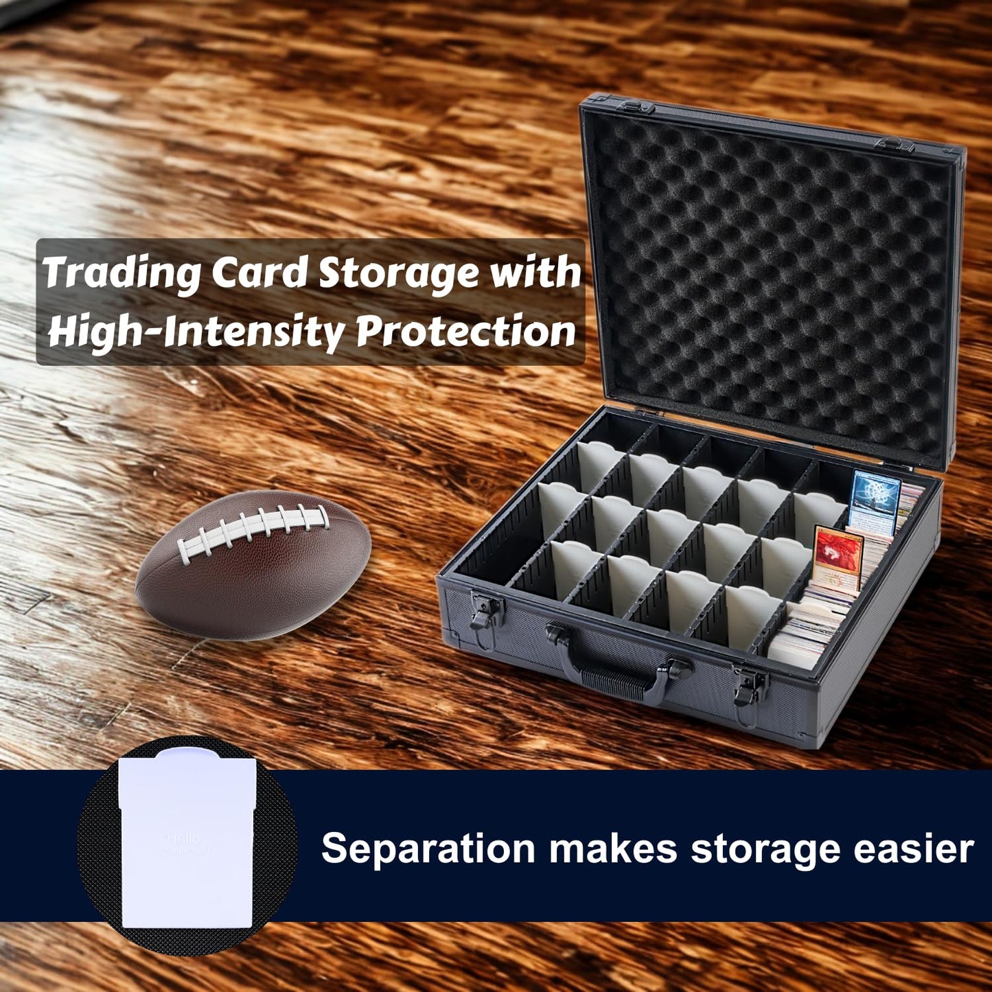 KUOOKING enhanced Card Storage Box With Card Dividers For Trading Cards Holds 6000+ Trading Card Storage Box Suitable For Card with Sleeves (XXXXL)