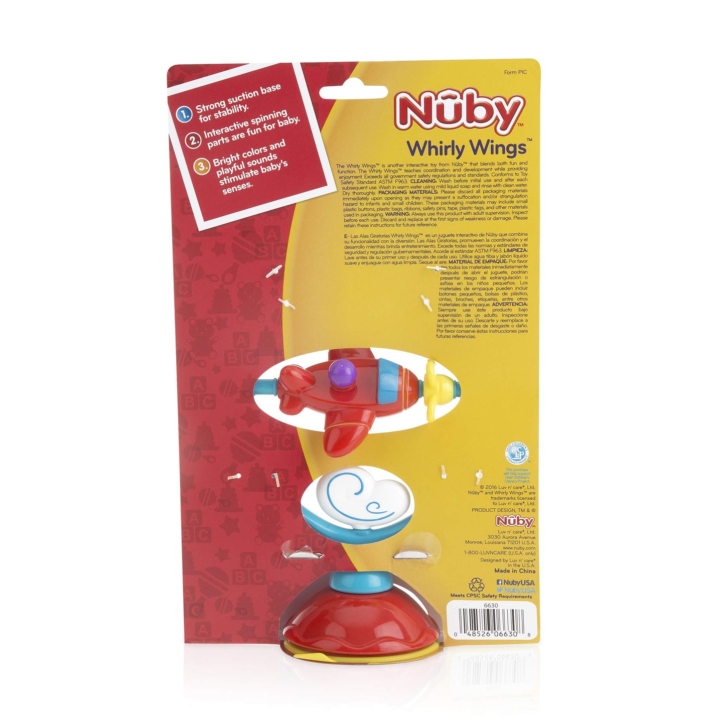 Nuby Whirly Wings With Suction Base, High Chair Interactive Toy For Early Development