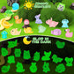 200pcs Luminous Mini Resin Animals 30 Types Miniature Resin Animal Figurines to Hide Bulk Glow in The Dark Tiny Ducks Frogs Small Cat Bunnies for Fairy Garden Micro Landscape Dollhouse Accessories