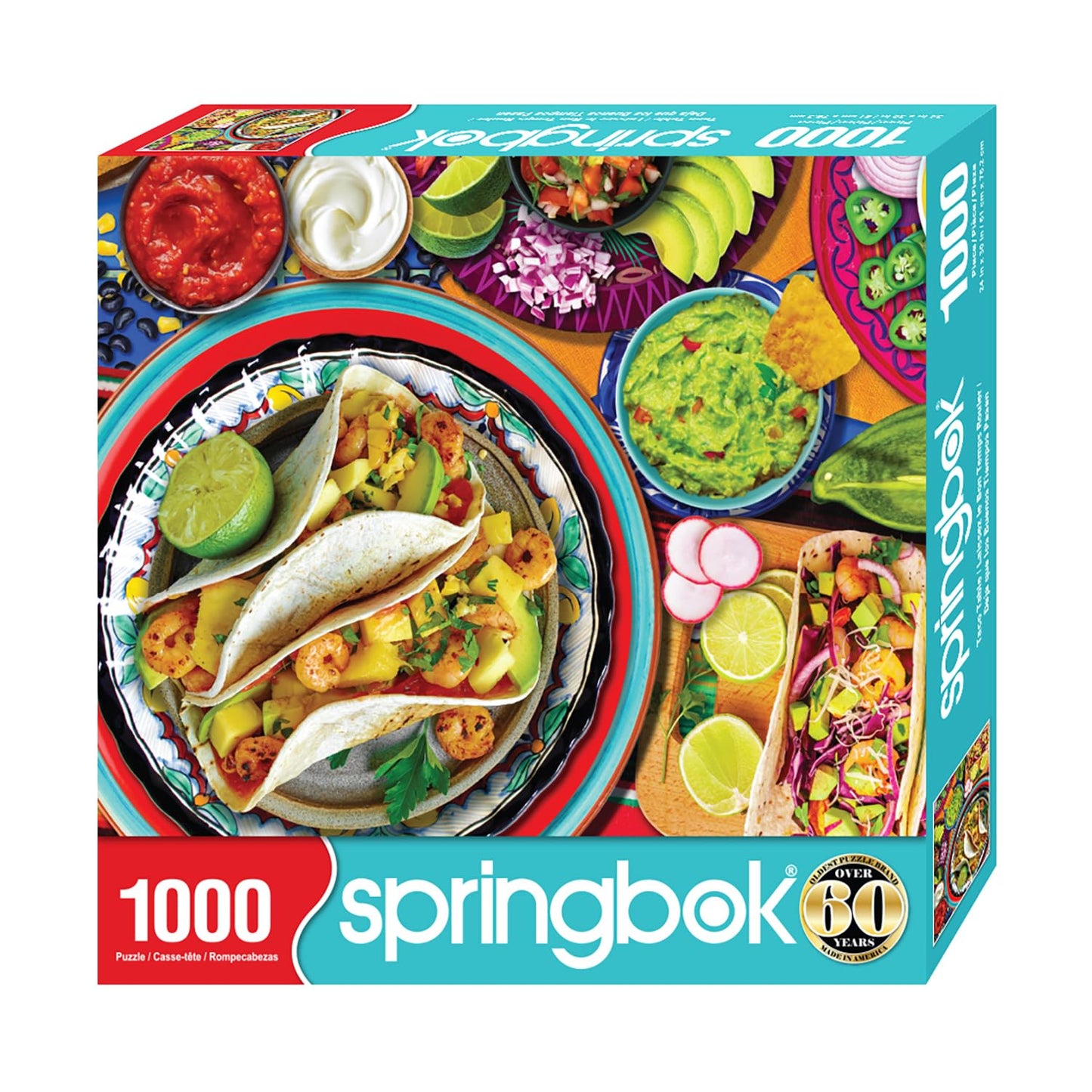 Springbok 1000 Piece Jigsaw Puzzle - Cinco de Mayo Taco Party Theme, 30" x 24", Cardboard, Model 33-11197, Perfect for Game Nights
