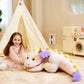 Ikasa Giant Dragon Stuffed Animal Plush Toy,Large Dinosaur Big Jumbo Soft Toys,Huge Size Cute Plushy Fluffy Fat Oversized Plushie,Gifts For Kids Girls Boys Girlfriend (White, 30 Inches)
