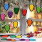 Funrous 32 Set Christmas C9 Lights Suncatchers Crafts Kit Xmas Colorful Light Bulbs Craft Tissue Paper Sign DIY Hanging Ornament