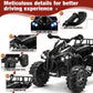 Soar Four Wheeler For Kids - Electirc Toddler 4 Wheeler For Kids 3-6, Ride On Atv 12V Battery Powered, Kids Quad With Led Lights, Music, High Low Speed, Usb/Tf, Treaded Tires, Black