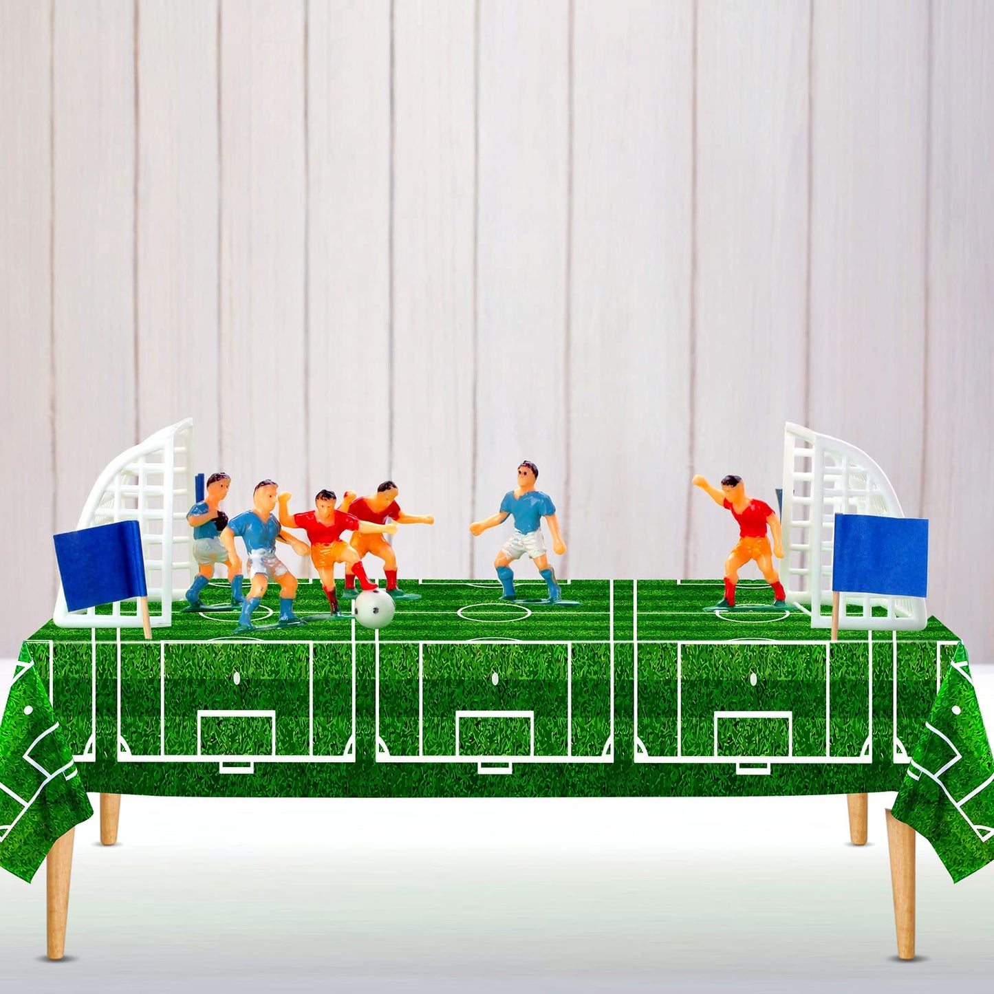 Mixweer Soccer Plastic Tablecloth Soccer Party Disposable Table Cover Soccer Pattern Party Supplies Plastic Soccer Theme Table C