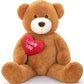 Maogolan Giant Teddy Bear 5 Feet- I Love You Red Heart Big Dark Brown 5Ft Teddy Bear Stuffed Animal - Huge Valentines Teddy Bear