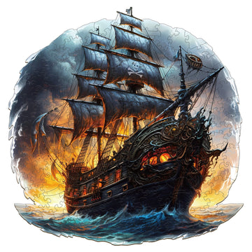 Woodbests Wooden Puzzle For Adults, Sailing Ship Puzzle (L, 300Pcs, 13.8''X13.6'') Beautiful Wooden Box, Wooden Jigsaw Puzzles U