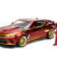 Jada Toys Die-cast Iron Man & 2016 Chevy Camaro, 1:24 Scale, Red, Model 99724, Rubber Material