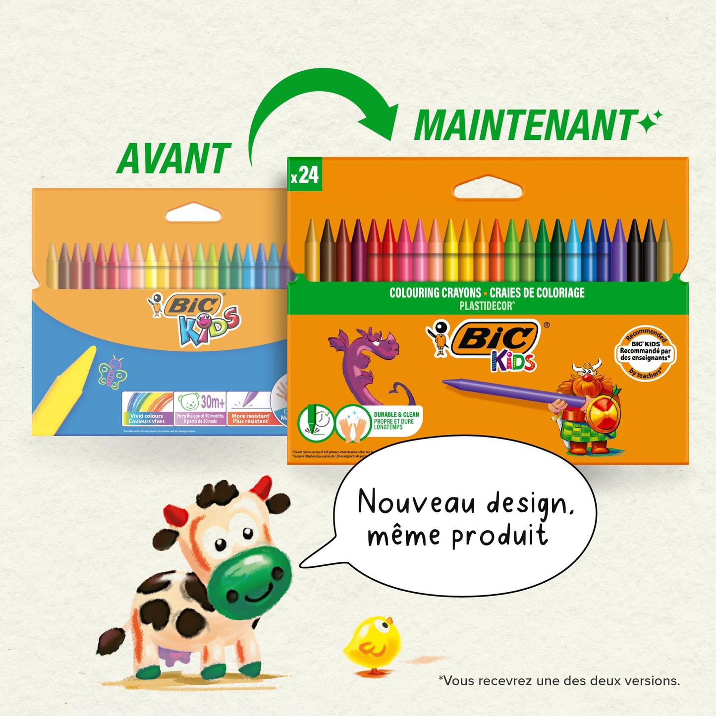 Bic Kids Plastidecor Colouring Crayons, Crayons for Drawing and Crafts, Assorted Colours, Pack Of 24