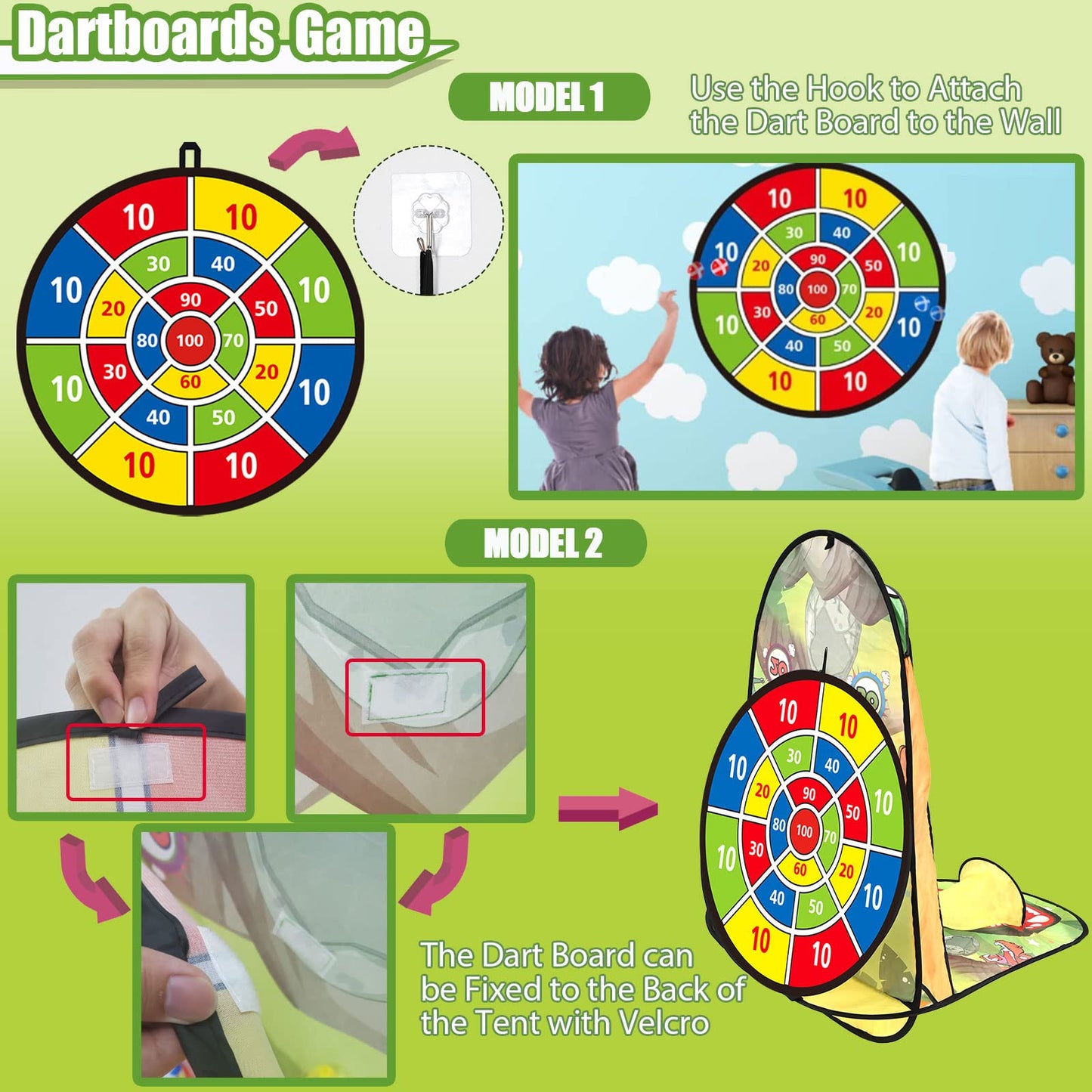 Unanscre 3 In 1 Bean Bag Toss Game Toy Outdoor For Kids, Dinosaur Foldable Cornhole Board With Pop Up Basketball Game And Dartboard Set, Gift For Birthday/Xmas Party, Outside Toys For Toddlers Age 3+