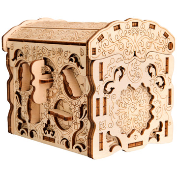 Esc Welt Secret Treasure Box 3D Wooden Puzzle Game - Creative Gift Box For Money, Vouchers, Gift Cards - 3-In-1 Wooden Box Game - Gift Box For Teenagers And Adults - 3D Wooden Puzzle