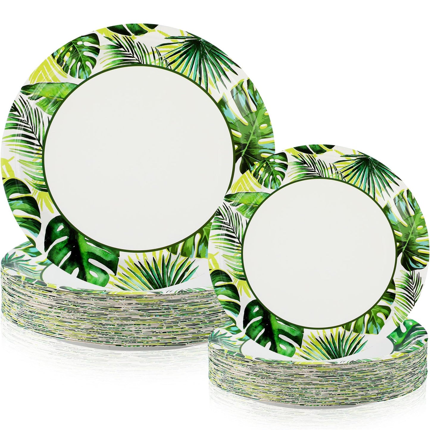 Havawish 60 Pcs Summer Party Paper Plates Disposable Round Paper Dessert Plates for Summer Hawaiian Birthday Pool Party Decorati
