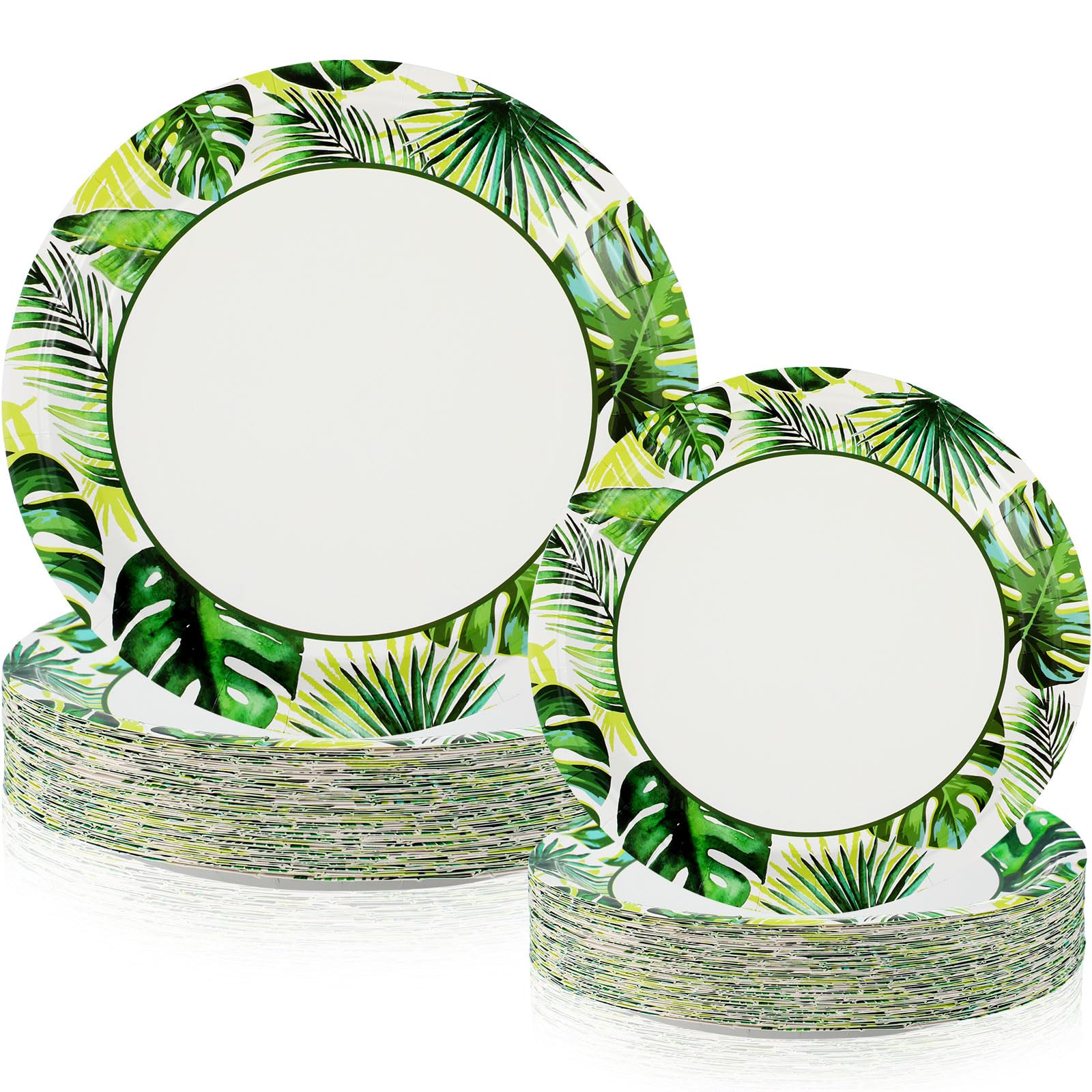Havawish 60 Pcs Summer Party Paper Plates Disposable Round Paper Dessert Plates for Summer Hawaiian Birthday Pool Party Decorati