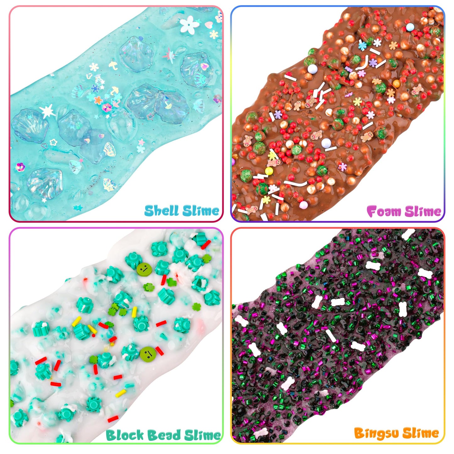 8 Pack Textures Slime Kit For Kids, Slime Variety Pack Different Textures, With Butter Slime, Cloud Slime, Water Slime & Bingsu