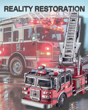 Piececool 3D Metal Puzzles For Adults, Ladder Truck Fire Engine Model Kits Building, Challenge To Assemble Diy Craft Kits, Best