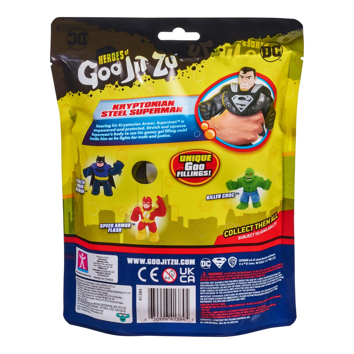 Heroes of Goo Jit Zu DC Hero Pack - Super Stretchy Kryptonian Steel Superman 4.5 Tall
